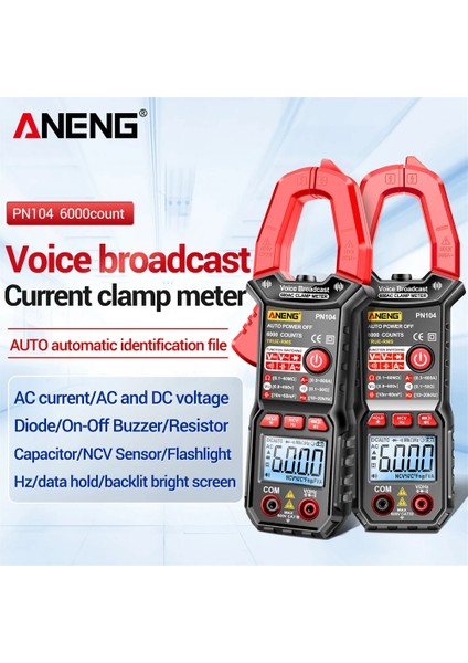 Bir Çift 10A Aneng PN104 Multimetre Dijital Pens Metre Pense Ampermetre Voltmetre 6000 Sayımları Dc/ac Akım Gerilim Test Cihazı Elektronik Aracı (Yurt Dışından) fiyatları