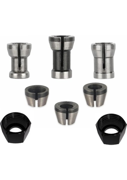 1 Takım 8 In 1 6/6.35/8mm Yönlendirici Bit Collet Chuck Adaptörü Cnc Router Collet Chuck Gravür Kırpma Makinesi Freze Kesicisi Aletler (Yurt Dışından)