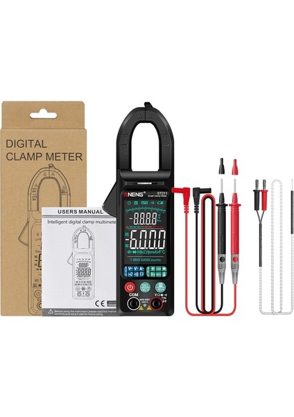 Siyah Araba Amp Hz Ncv Ohm Testi 6000 Sayım Multimetre Dc/ac Gerilim Akım Test Cihazı Dijital Pens Metre 600MV/600V ST211 (Yurt Dışından)