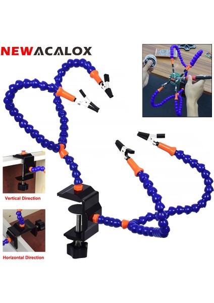 N-Ss4-Be9 Newacalox Çoklu Lehimleme Yardım Eller Üçüncü El Aracı 4 Adet Esnek Kollar Lehimleme Istasyonu Tutucu Pcb Kaynak Onarımı (Yurt Dışından)