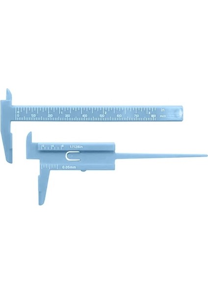 Mavi 80MM Mini Plastik Sürgülü Sürmeli Kumpas Ölçer Ölçü Aracı Cetvel Mikrometre Doğru Ölçüm Aracı Standart Sürmeli Kumpas (Yurt Dışından)