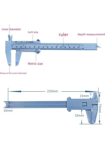 0-150MM-BEYAZ Dijital Kumpas Dıy Ölçü Aracı Ağaç Işleme Metal Işleme Sıhhi Tesisat Modeli Yapımı 150MM Sürmeli Kumpas Diyafram Derinlik Çapı (Yurt Dışından) indirimleri