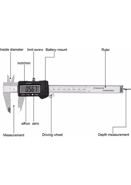 0-150MM Metal Elektronik Dijital Sürmeli Kumpaslar 0-150MM/200MM/300MM 0.01MM Paslanmaz Çelik LCD Cetvel Ölçme Ölçme Araçları (Yurt Dışından) modelleri