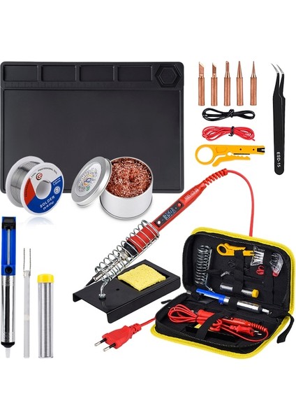 908S Kıt2 80W 220V, Abd Jcd Elektrikli Havya Seti Ayarlanabilir Sıcaklık LCD Dijital Ekran 80W 220V 110V Multimetre Kaynak Lehim Araçları ile (Yurt Dışından)