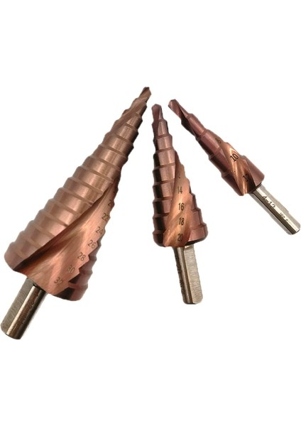3 Adet 4-12/4-20/4-32MM M35 Kobalt Adım Matkap Ucu Seti Konik Hss-Co Hss Matkap Ucu Kiti Spiral Oluk Üçgen Shank Paslanmaz Çelik (Yurt Dışından) modelleri