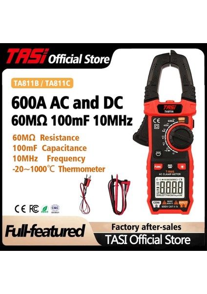 TA8315C (Ac 600A) Tası TA811 Serisi Dijital Pens Metre Ac Dc Multimetre Sıcaklık Yüksek Hassasiyetli Kapasite True Rms Ncv Ohm Hz Test Cihazı (Yurt Dışından) fiyatları