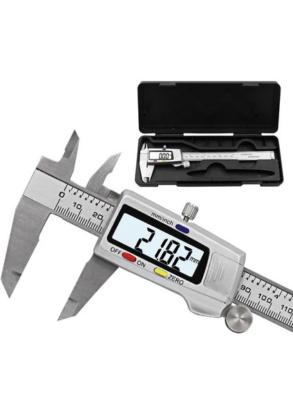Kutulu Kumpas 150MM Elektronik Dijital Metal Kumpas 6 Inç Paslanmaz Çelik Sürmeli Kumpas Ölçer Mikrometre Ölçme Aracı Dijital Cetvel (Yurt Dışından)
