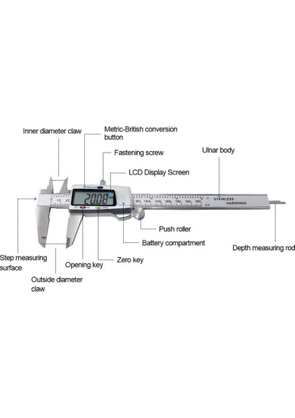 Kutulu Kumpas 150MM Elektronik Dijital Metal Kumpas 6 Inç Paslanmaz Çelik Sürmeli Kumpas Ölçer Mikrometre Ölçme Aracı Dijital Cetvel (Yurt Dışından)