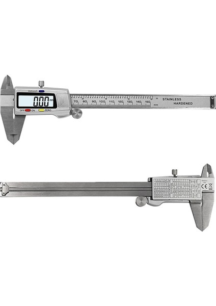 Kutulu Kumpas 150MM Elektronik Dijital Metal Kumpas 6 Inç Paslanmaz Çelik Sürmeli Kumpas Ölçer Mikrometre Ölçme Aracı Dijital Cetvel (Yurt Dışından)