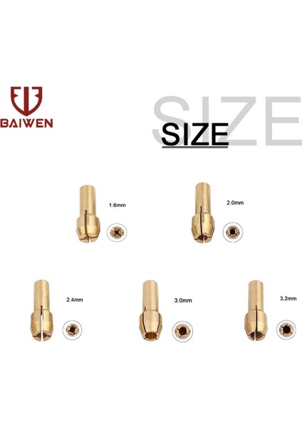 2.0mm 10 Adet Mini Pirinç Bakır Matkap Aynaları Collet Freze Uçları 1.6mm-3.2mm Hızlı Torna Chuck Kiti Dremel Döner Aracı (Yurt Dışından)