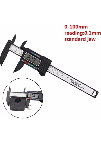 0-100MM Plastik Endüstriyel Seviye Paslanmaz Çelik Dijital Kumpas 0-100MM 0-150MM 200MM 300MM Elektronik Karbon Fiber Kumpas Mikrometre Ölçer (Yurt Dışından)