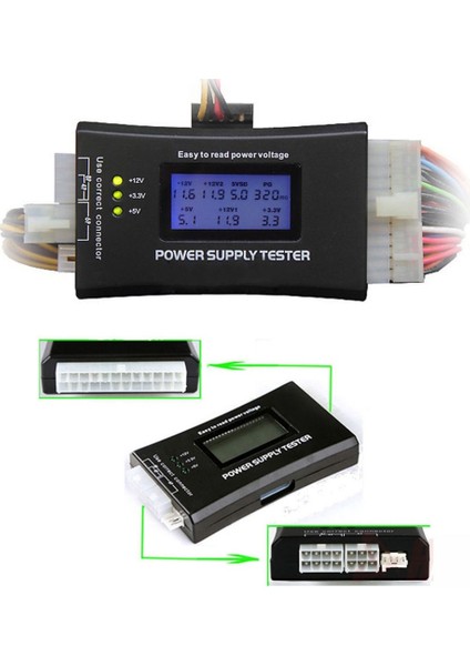 Yeşil Dijital LCD Ekran Pc Bilgisayar 20/24 Pin Güç Kaynağı Test Cihazı Kontrol Hızlı Banka Kaynağı Güç Ölçme Teşhis Test Cihazı Araçları (Yurt Dışından) indirimleri
