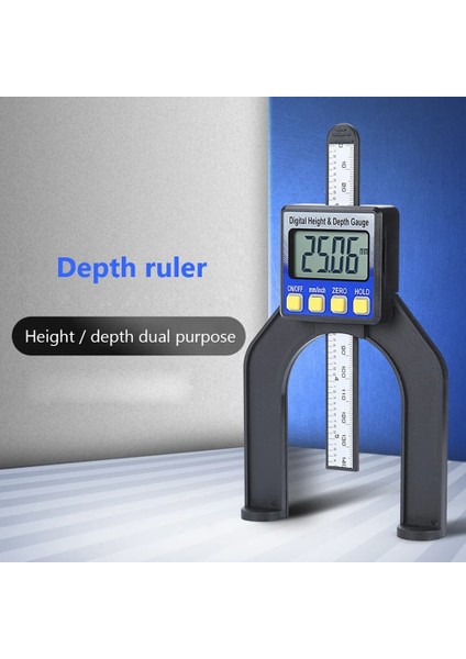 Mavi 0-80MM 0.01MM Kendinden Ayaklı Dijital Derinlik Ölçer Ölçer LCD Yükseklik Göstergeleri Kaliperleri Yönlendirici Masaları Ağaç Işleme Ölçme Araçları (Yurt Dışından) indirimleri