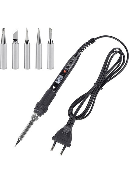 Gümüş 80W 110V, Abd 908S Elektrikli Havya 80W LCD Dijital Ekran Ayarlanabilir Sıcaklık 220V/110V Havya Ipuçları Kaynak Onarım Araçları (Yurt Dışından)