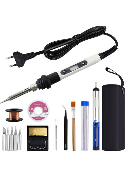 Beyaz Set-2 80W 220V 80W Elektrikli Havya Ayarlanabilir Sıcaklık 220V 110V LCD Kaynak Onarım Aracı Kiti (Yurt Dışından) fiyatları