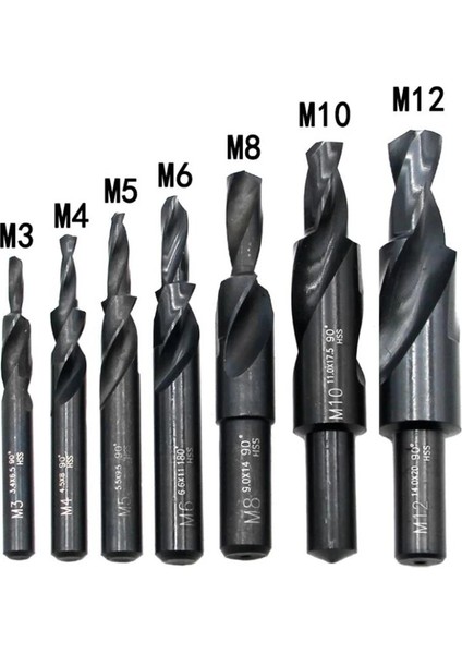 12 M3-M12 90/180 Derece Hss Büküm Adım Matkap Uçları 6542 Nitrür Şablon Matkaplar Havşa Kalıp Sondaj (Yurt Dışından)