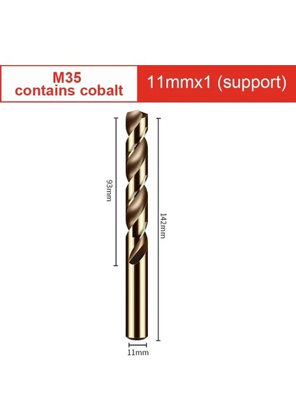 11.0mm 1 Adet 1-20MM Büküm Matkap Ucu M35 Kobalt Içeren Tungsten Çelik Elektrikli Matkap Ucu Süper Sert Alaşımlı Çelik Için Evrensel Delme Seti (Yurt Dışından)