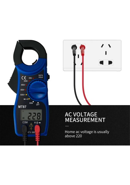 Kelepçe Multimetre Pens Ampermetreler Dijital MT87 Multimetre Amper Pens Metre Test Akımı Kelepçeleri Ac/dc Gerilim Transistörü Test Cihazı Güç Ölçer Çoklu Test (Yurt Dışından) fırsatları