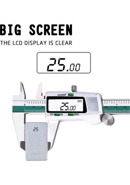0-150 mm 150 Mm/6 Inç Hassas Elektronik Dijital LCD Sürmeli Kumpas Aracı Cetvel Ölçme Araçları Ölçer Paslanmaz Çelik (Yurt Dışından)