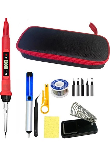 80W 3 Düğmeli Set 80W 110V 80W Dijital Elektrikli Havya Seti Sıcaklık Ayarlı 220V 110V Kaynak Aleti Seramik Isıtıcı Lehimleme Ipuçları Tamir (Yurt Dışından)