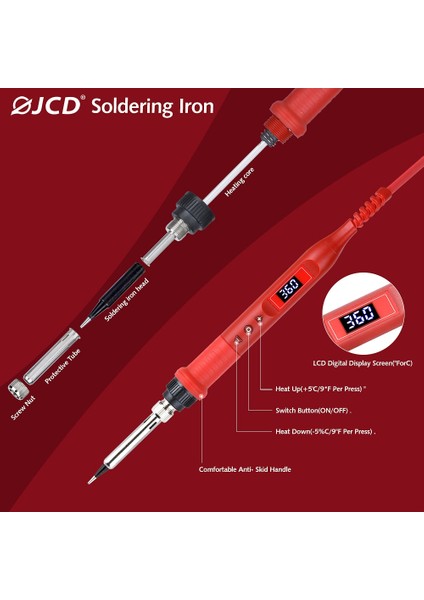 80W QH908S-B- 80W 60W,EU Jcd 908S 80W Havya 908U Güncelleme Ayarlanabilir Çok Fonksiyonlu Düğme Sıcaklığı Lehimleme Istasyonu Ekran Demir LCD Aydınlatma (Yurt Dışından) fırsatları