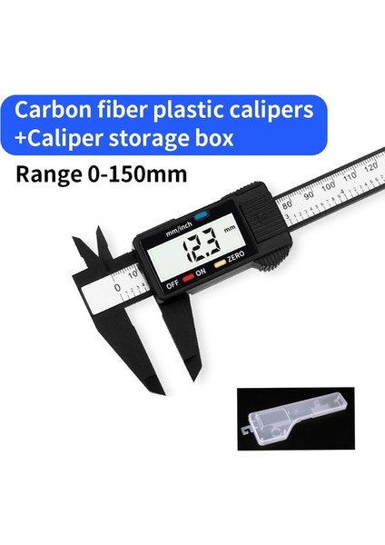 Plastik Kutu Luxıanzı 150 mm Sürmeli Kumpas Yüksek Hassasiyetli Plastik LCD Dijital Kumpas Ölçü Iç Dış Çap Derinlik Ölçme Araçları (Yurt Dışından)