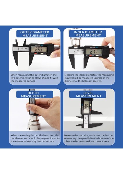 Plastik Kutu Luxıanzı 150 mm Sürmeli Kumpas Yüksek Hassasiyetli Plastik LCD Dijital Kumpas Ölçü Iç Dış Çap Derinlik Ölçme Araçları (Yurt Dışından) indirimleri