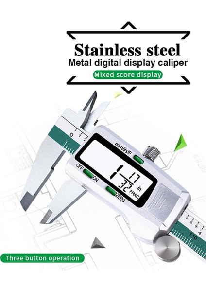 0-150 mm 150 Mm/6 Inç Hassas Elektronik Dijital LCD Sürmeli Kumpas Aracı Cetvel Ölçme Araçları Ölçer Paslanmaz Çelik (Yurt Dışından)