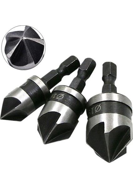 12MM 16MM 19MM 12/16/19MM Havşa Sıkıcı Matkap Ucu Seti Ahşap Metal Hex Shank Ağaç Işleme Pah Matkap Ucu Kesici Metal Delme Uçları (Yurt Dışından)