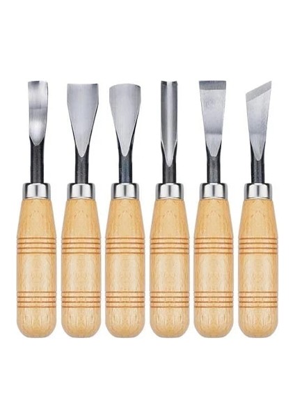 6PCS-A306 Ahşap Bıçak Seti Seti Ahşap Oyma Seti, Profesyonel Keski Seti Kuru El Ahşap Oyma Araçları Çip Detay Keski Seti Bıçaklar Aracı (Yurt Dışından)