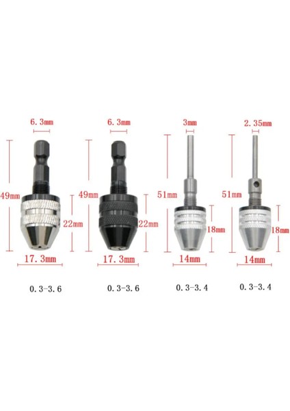 0.3-6.5mm Gümüş Matkap Chuck Elektrik Motoru Anahtarsız Tornavida Mili Fikstürü Hex Shank Mikro Tutucu Kelepçe Uçları Adaptörü Sabitleme Cihazı Araçları (Yurt Dışından)