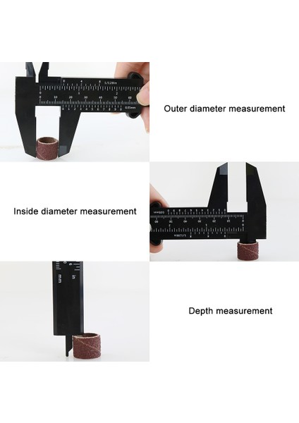 Type3 Dıy Aracı Ağaç Işleme Metal Işleme Sıhhi Tesisat Modeli Yapımı 150MM 0.5 Sürmeli Kumpas Açıklık Derinlik Çapı Ölçü Aracı (Yurt Dışından) indirimleri