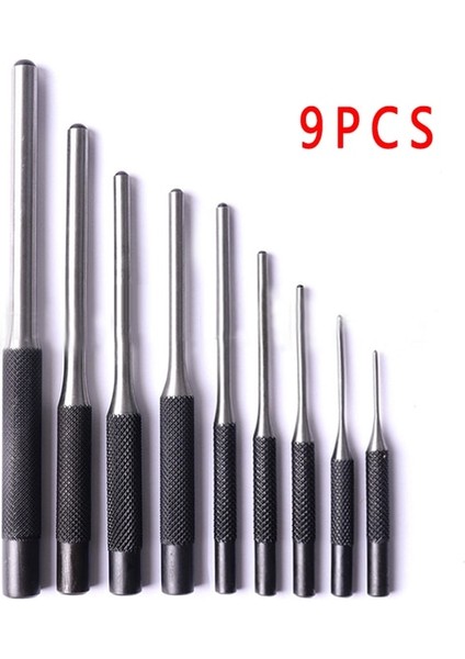 9 Adet 9 Adet Çelik Çok Boyutlu Yuvarlak Kafa Pimleri Punch Seti Kavrama Rulo Pimleri Punch Tool Kit Profesyonel Içi Boş Uç Marş Punch Keski Araçları (Yurt Dışından)