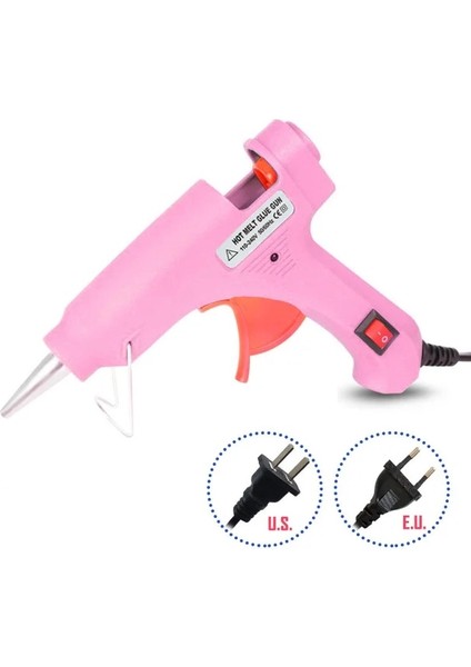 Pembe 20W, Ab Monvıct Mini Sıcak Tutkal Tabancası, Çocuklar Için Küçük Sıcak Tutkal Tabancası Dıy Küçük El Sanatları Projeleri ve Ev Hızlı Onarımlar 7mm Tutkal Çubukları Kullanın (Yurt Dışından)