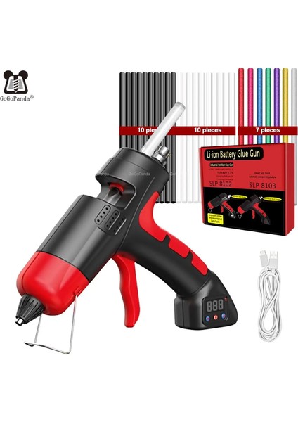 SLP8102 Set1 40W Lityum Elektrikli Sıcak Tutkal Tabancası Kablosuz USB Şarj Sıcaklığı Ayarlanabilir Dijital Ekran 7mm Çubuklarla (Yurt Dışından) fiyatları