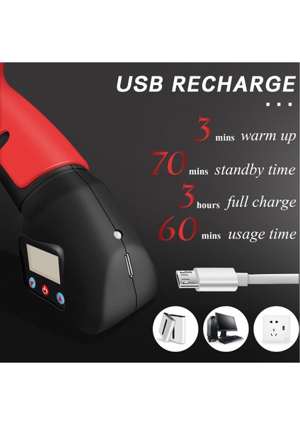 SLP8102 Set1 40W Lityum Elektrikli Sıcak Tutkal Tabancası Kablosuz USB Şarj Sıcaklığı Ayarlanabilir Dijital Ekran 7mm Çubuklarla (Yurt Dışından) indirimleri