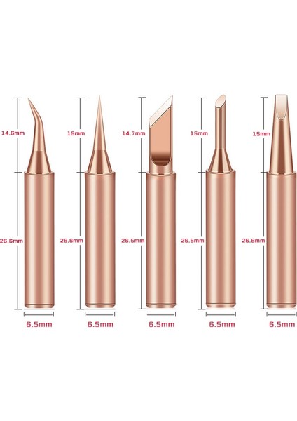 Gümüş 5 Adet 5/10 Adet 900M-T Havya Manyetik Olmayan Saf Bakır Lehim Ipuçları 936 907 Kollu Muhafaza Lehimleme Araçları Markalama Demir Ucu (Yurt Dışından) modelleri