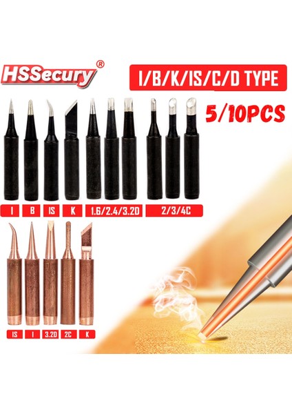 Gümüş 5 Adet 5/10 Adet 900M-T Havya Manyetik Olmayan Saf Bakır Lehim Ipuçları 936 907 Kollu Muhafaza Lehimleme Araçları Markalama Demir Ucu (Yurt Dışından) indirimleri