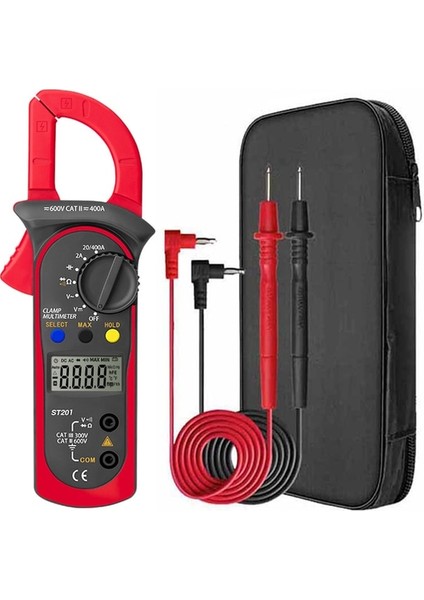 ST201 Kırmızı Amıtou ST202 Dijital Profesyonel Multimetre Kelepçe Gerilim Göstergesi Ampermetre Amperometrik Pens Metre Araçları Elektrikçi Için (Yurt Dışından)