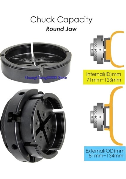 1 x Yuvarlak Çene Ahşap Torna Chuck Adım Yuvarlak Pin Çene Seti Kendinden Merkezleme Parçaları Ağaç Torna Aksesuarları Tasp MWLC100C 1 Adet (Yurt Dışından) indirimleri