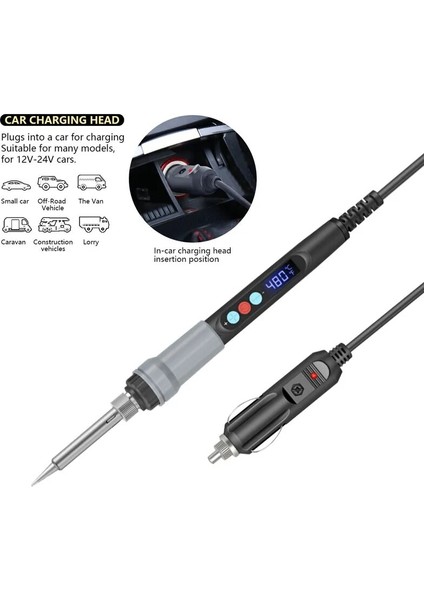 Araba Kafası ile 12-24V Dc 12V Taşınabilir Düşük Voltajlı Elektrik Havya Araba Saç Tokası 12V-24V Piller Arabalar Için Kaynak Tamir Tamir Araçları (Yurt Dışından) modelleri