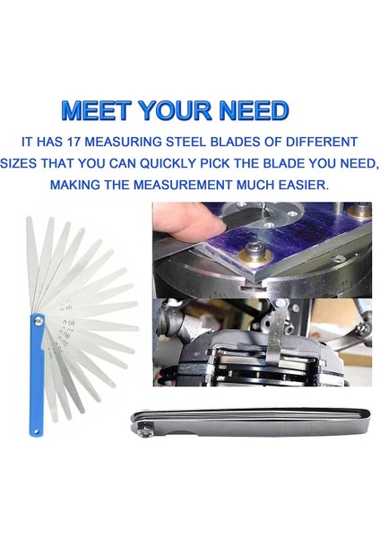 150MM 3 Adet 1/2/3/5 Feeler Ölçer Uzunluk Ölçümü 0.02-1mm Dolgu Ölçer 360 Derece Dönebilen Ölçüm Çelik Şim Ev Çalışma Düzeni Aracı (Yurt Dışından)