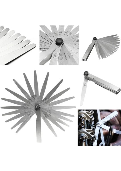 1 Takım Metrik Feeler Ölçer 17 Bıçaklı 0.02-1.00MM Ölçüm Araçları Için (Yurt Dışından)