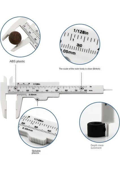 Beyaz 0-80MM 1 Adet 0-80MM Sürmeli Kumpaslar Mini Plastik Sürgülü Sürmeli Kumpas Ölçer Ölçü Aracı Mikrometre Cetvel Ölçme Ağaç Işleme Araçları (Yurt Dışından) indirimleri