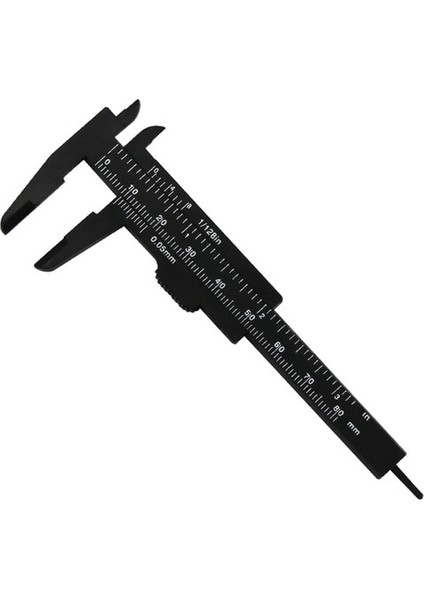 D 1 Adet 0-80MM Çift Kurallı Ölçekli Plastik Sürmeli Kumpas Öğrenci Kadranlı Gösterge Mikrometre Ölçüm Cetveli Iç Çapı Derinlik Ölçer (Yurt Dışından)