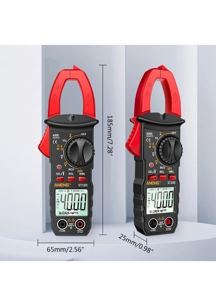Siyah ST180 Dijital Pens Metre Dijital Multimetre 600 Amp Trms 6000 Ac Akım Ac Gerilim Test Direnci 367D ile Ncv'yi Sayar (Yurt Dışından)