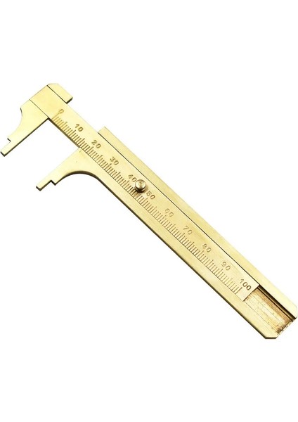 SHUANG-80MM Yüksek Kaliteli Mini Pirinç Kumpas Saf Bakır Sürmeli Çift Ölçekli Ölçüm Cetveli Taşınabilir Retro (Yurt Dışından) indirimleri