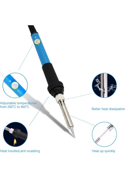 Sarı Ayarlanabilir Sıcaklık Mini Elektrikli Havya 220V 110V 60W Kaynak Lehim Rework Istasyonu Isı Kalem Ipuçları Tamir Araçları (Yurt Dışından)