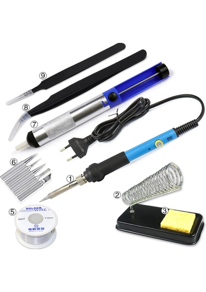 Sarı Ayarlanabilir Sıcaklık Mini Elektrikli Havya 220V 110V 60W Kaynak Lehim Rework Istasyonu Isı Kalem Ipuçları Tamir Araçları (Yurt Dışından)