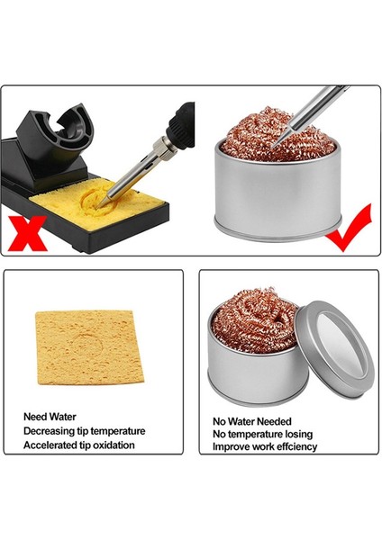 Altın Havya Ucu Temizleyici Lehim Sökme Temizleme Topu Kaynak Havya Örgü Filtre Metal Tel Standı Çelik Top Kalay Sökücü (Yurt Dışından)